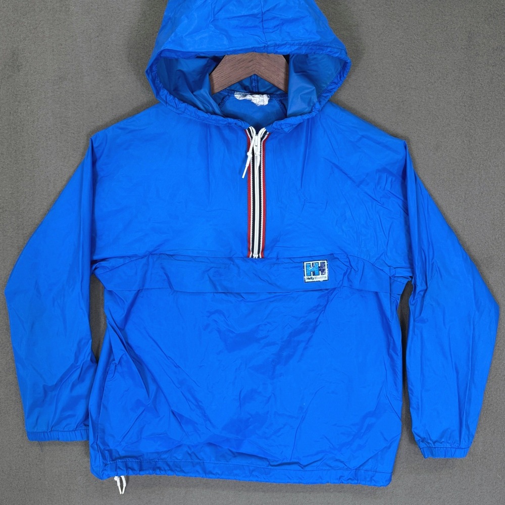 Vintage Helly Hansen Anorak Youth 10/12 Hooded Nylon Windbreaker Pullover 80s